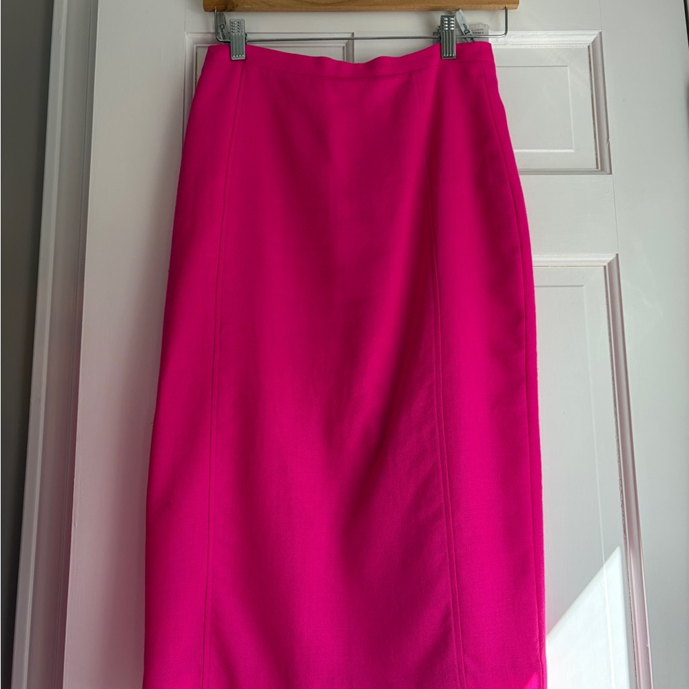 Vintage 100% wool Christian Dior Hot Pink Pencil Skirt